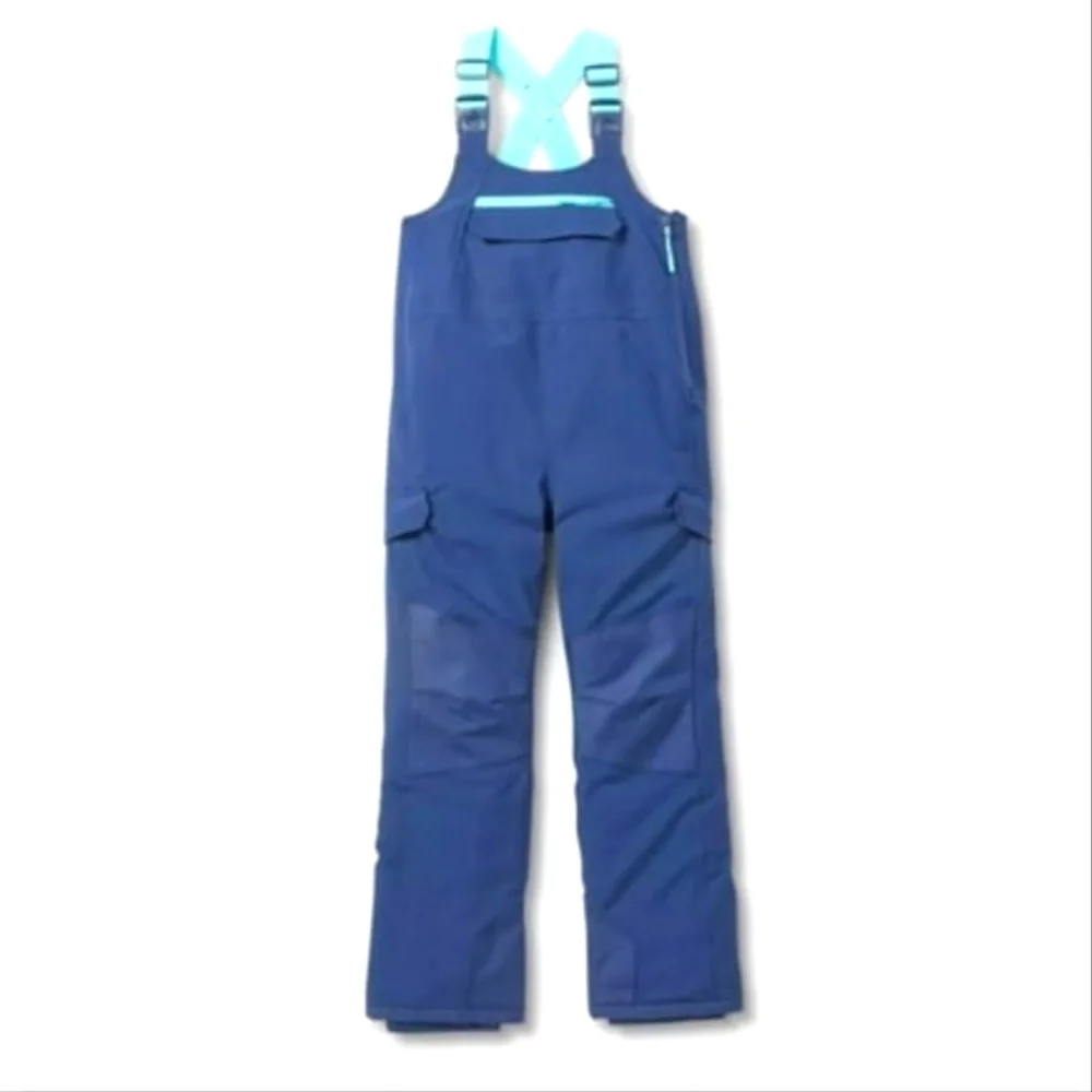 🎯nwt all in motion navy blue snow pants/bib overalls - Picture 1 of 7